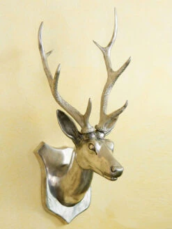 Aluminium-Skulptur Hirschkopf (Art.Nr. 88882alu)