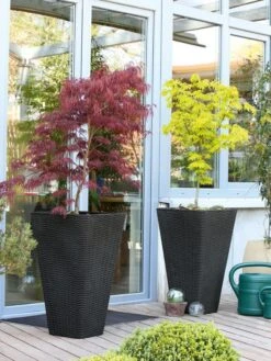 Pflanzkübel Geflecht-Dekor -Gartenausstattergeschäft flechtkuebel eckig hoch bep 1280x1280